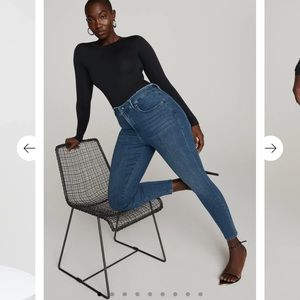 Good American Jeans- Good Legs Frayed Waistband